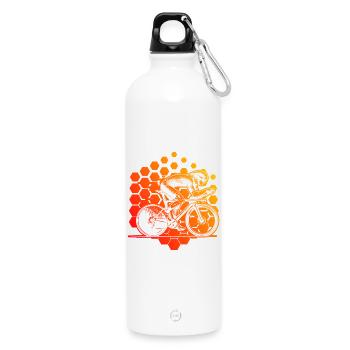 Conception de vélos de route à propulsion - Gourde en inox avec mousqueton 750 ml - blanc - Devant