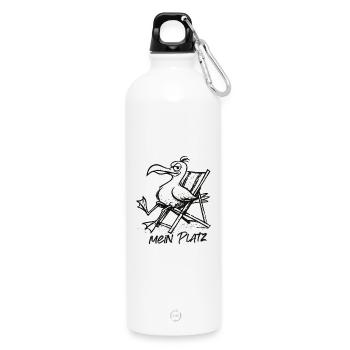 Pélican sur la chaise longue – Chez moi - Gourde en inox avec mousqueton 750 ml - blanc - Devant