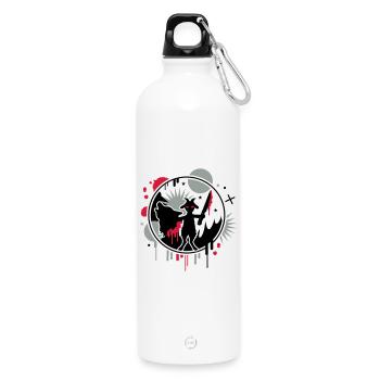Le loup et la chèvre - Gourde en inox avec mousqueton 750 ml - blanc - Devant