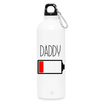 Battery Daddy - Water Bottle with carabiner 750 ml - white - Front