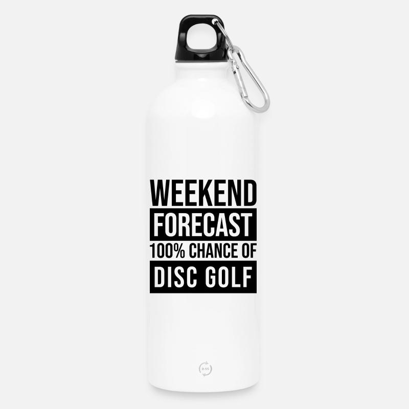 Discgolf - Trinkflasche mit Karabiner 750 ml - Weiß