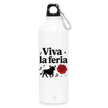 Motif Vive La Féria Taureau Banda Sud-Ouest - Gourde en inox avec mousqueton 750 ml - blanc - Devant