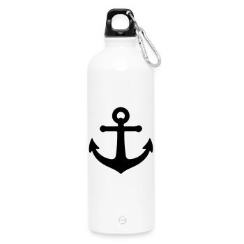 Icône d’ancre - Gourde en inox avec mousqueton 750 ml - blanc - Devant