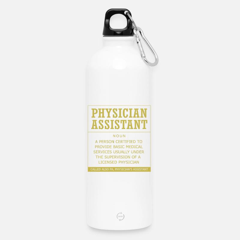 MFA PA Assistente Medico Infermieristico Assistente Medico - METALLIC Borraccia con moschettone 750 ml - bianco