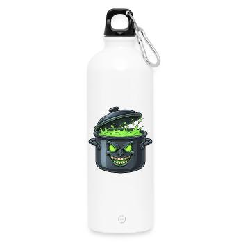Spooky Green Pot Magic - Water Bottle with carabiner 750 ml - white - Front