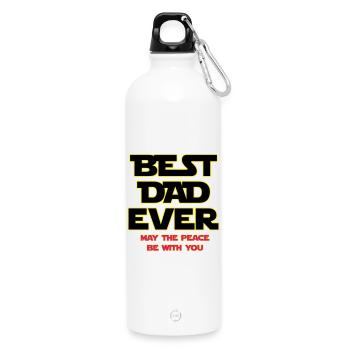 Meilleur Papa Épanouie Néon - Gourde en inox avec mousqueton 750 ml - blanc - Devant