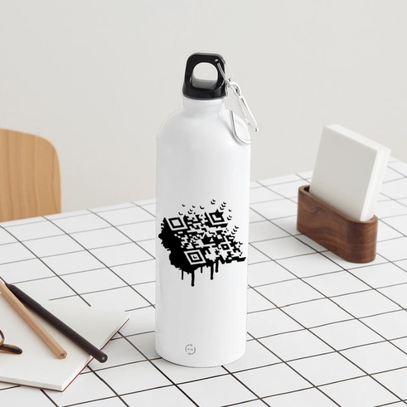 3D Barcode als Graffiti Trinkflasche mit Karabiner 750 ml