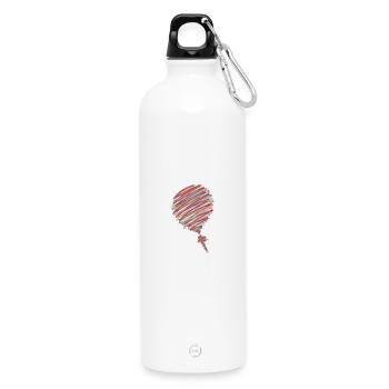 Ballon gribouillis au néon – Croquis pop art - Gourde en inox avec mousqueton 750 ml - blanc - Devant