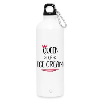 Crème glacée - Gourde en inox avec mousqueton 750 ml - blanc - Devant