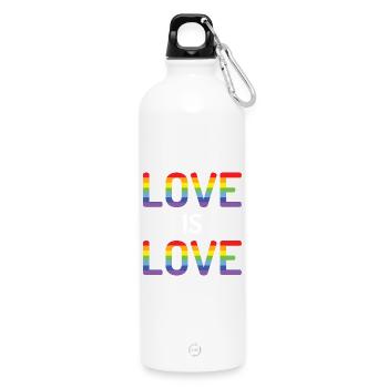 Pride Month - Love is Love - Water Bottle with carabiner 750 ml - white - Front