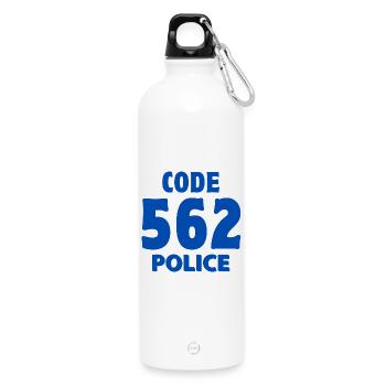 police, I am a policeman, gendarme - Water Bottle with carabiner 750 ml - white - Front