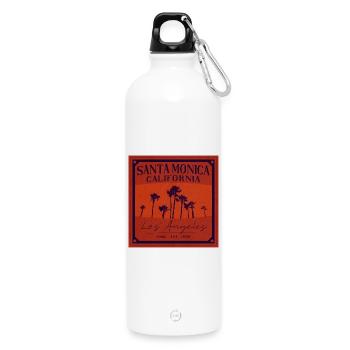 Santa Monica Vintage Design – LA Vibes - Water Bottle with carabiner 750 ml - white - Front