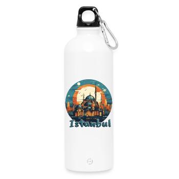 Istanbul Türkei Moschee Architektur - Trinkflasche mit Karabiner 750 ml - Weiß - Vorne