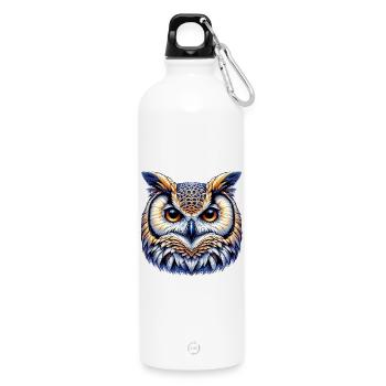 Owl - Water Bottle with carabiner 750 ml - white - Front