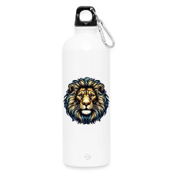 Lion - Water Bottle with carabiner 750 ml - white - Front
