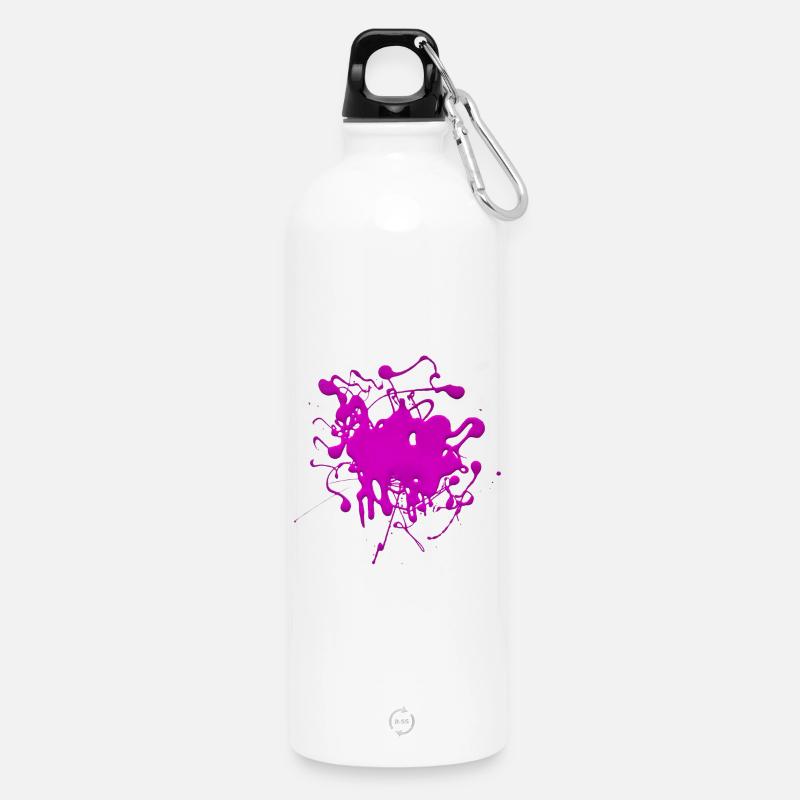 Rose.Éclaboussure - Gourde en inox avec mousqueton 750 ml - blanc