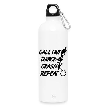 Call Out Dance Crash Repeat - Trinkflasche mit Karabiner 750 ml - Weiß - Vorne