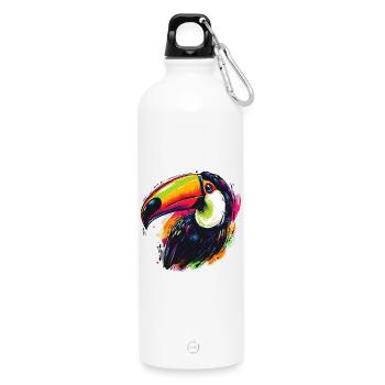 Toucan - Water Bottle with carabiner 750 ml - white - Front