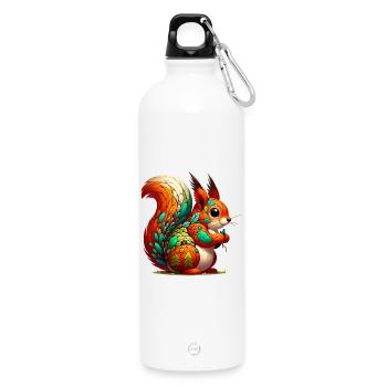 Squirrel - Water Bottle with carabiner 750 ml - white - Front