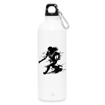 Rugby Player - Water Bottle with carabiner 750 ml - white - Front