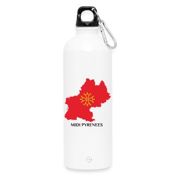 Karte der Midi-Pyrénées - Trinkflasche mit Karabiner 750 ml - Weiß - Vorne