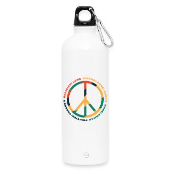 Human Rights - Gourde en inox avec mousqueton 750 ml - blanc - Devant