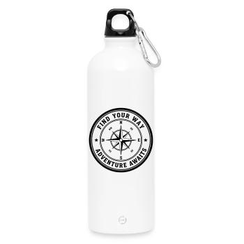 Find Your Way - Water Bottle with carabiner 750 ml - white - Front