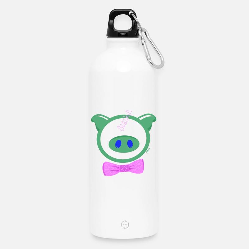 HoOoOh! Das schicke Schwein - Trinkflasche mit Karabiner 750 ml - Weiß