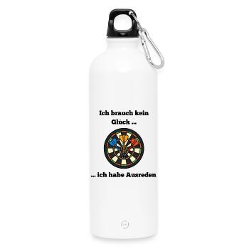 Colorful Dartboard Motif - Water Bottle with carabiner 750 ml - white - Front