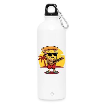 Gitarrist von Sunset Beach Pizza - Trinkflasche mit Karabiner 750 ml - Weiß - Vorne