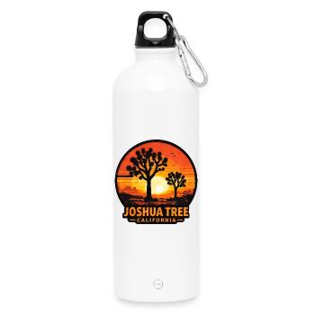 Joshua Tree California Sunset Motif - Water Bottle with carabiner 750 ml - white - Front