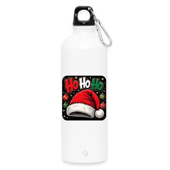 HoHoHo Santa Style - Water Bottle with carabiner 750 ml - white - Front