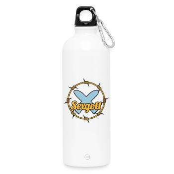 Sexgott | Dildo | Cock - Water Bottle with carabiner 750 ml - white - Front
