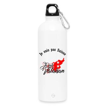 I am from Valais - Water Bottle with carabiner 750 ml - white - Front