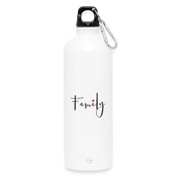 Family heart love - Water Bottle with carabiner 750 ml - white - Front