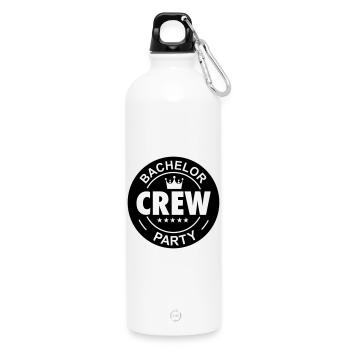 bachelor bachelorette party - Water Bottle with carabiner 750 ml - white - Front