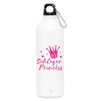 Schlager Princess Krone Schlagerfan folk music - Water Bottle with carabiner 750 ml - white - Front