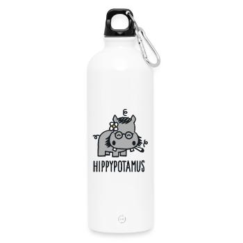 Hippypotamus - Gourde en inox avec mousqueton 750 ml - blanc - Devant