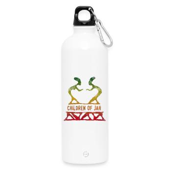 enfants de jah reggae - Gourde en inox avec mousqueton 750 ml - blanc - Devant