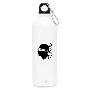 Korsika mit verbundenen Augen - Trinkflasche mit Karabiner 750 ml - Weiß - Vorne