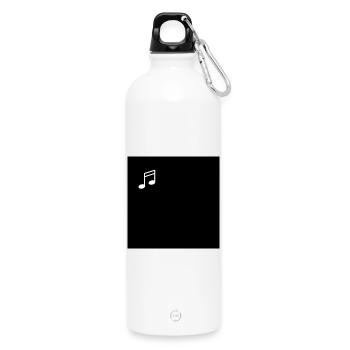 Music note - Water Bottle with carabiner 750 ml - white - Front