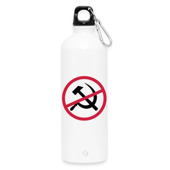 Forbidden communism sign - Water Bottle with carabiner 750 ml - white - Front