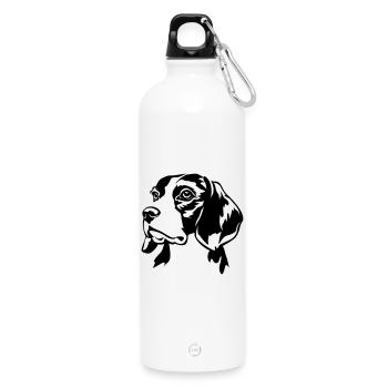Tête de Beagle - Gourde en inox avec mousqueton 750 ml - blanc - Devant