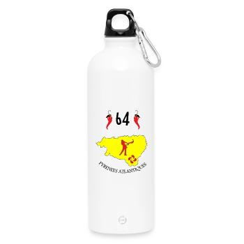 Pyrénées atlantiques - Gourde en inox avec mousqueton 750 ml - blanc - Devant