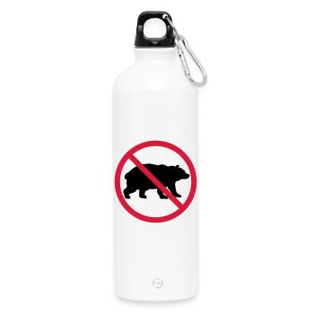 Bear Forbidden Shield - Water Bottle with carabiner 750 ml - white - Front