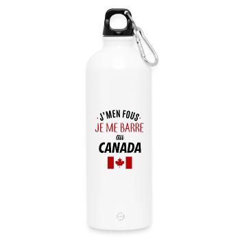 J'men fous je me barre au canada - Gourde en inox avec mousqueton 750 ml - blanc - Devant
