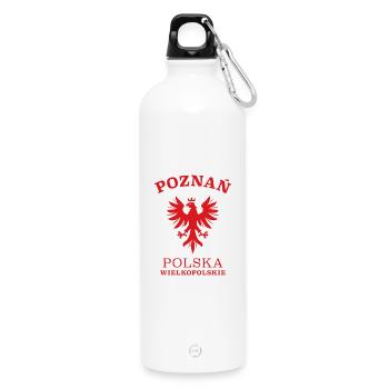 POZNAN Polen Polska Poland - Water Bottle with carabiner 750 ml - white - Front