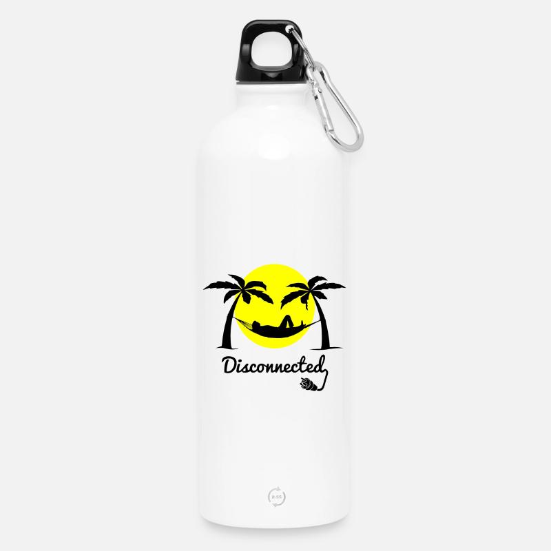 Disconnected - Water Bottle with carabiner 750 ml - white