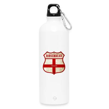 Birkenhead England Coat of Arms - Water Bottle with carabiner 750 ml - white - Front