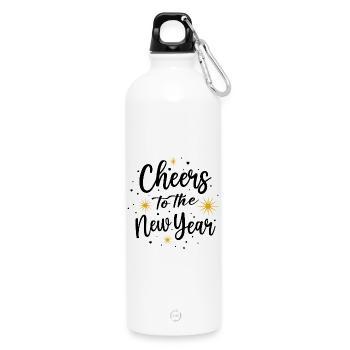 Éclat d’étoile dorée Nuit noire - Gourde en inox avec mousqueton 750 ml - blanc - Devant